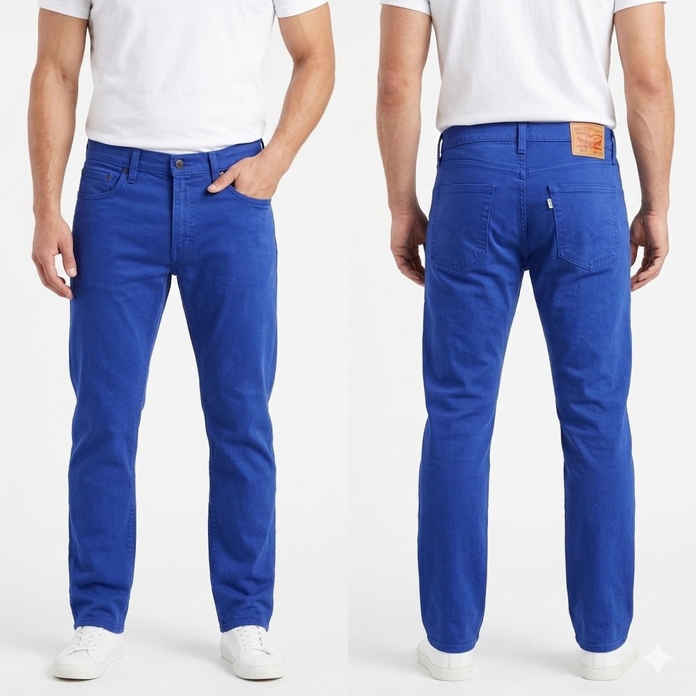 Levis 513‎ Slim Straight Jeans Mens 32x32 Vibrant Blue Stretch Denim Pants
